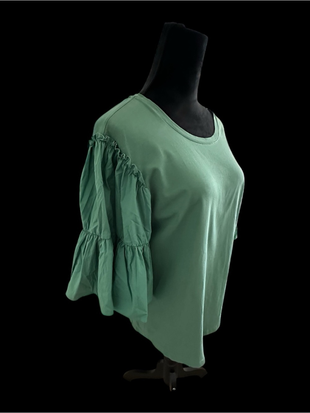 Chico Green Ruffle Sleeve Top - Picture 2 of 3